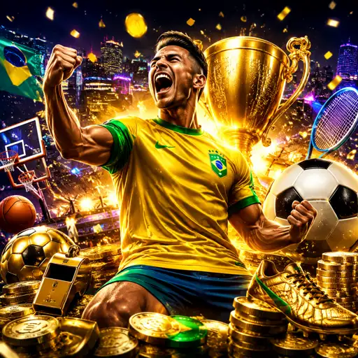 Tela esportiva com campo de futebol e painel informativo